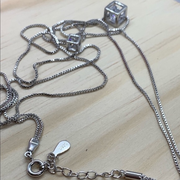 🌟 Sterling Silver 925 Double CZ Necklace - Picture 2 of 2